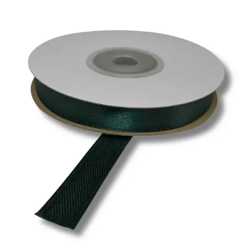 cinta raso doble faz satinada no 2 10mm por 5mts color verde oscuro 0