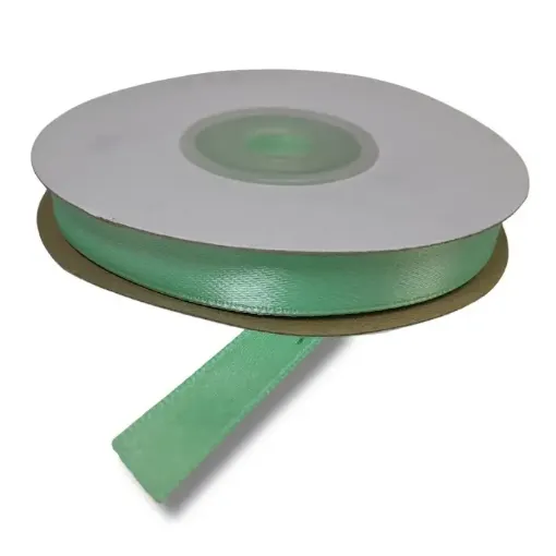 cinta raso doble faz satinada no 2 10mm por 20mts color verde agua 0