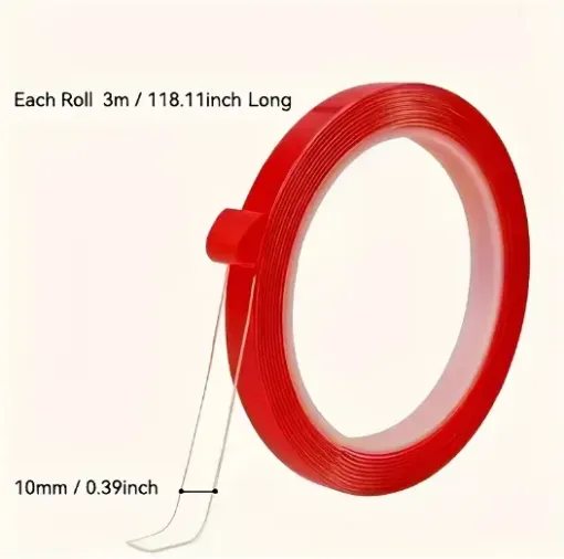 cinta doble faz ultra resistente nanoacrilia fuerte adhesion ancho 10mms rollo x3mts 0