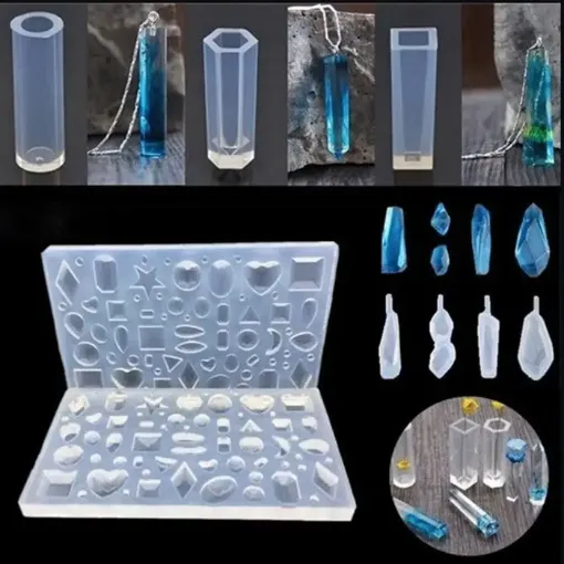 set 8 moldes silicona para resina epoxi modelos gemas joyas x8 moldes 0