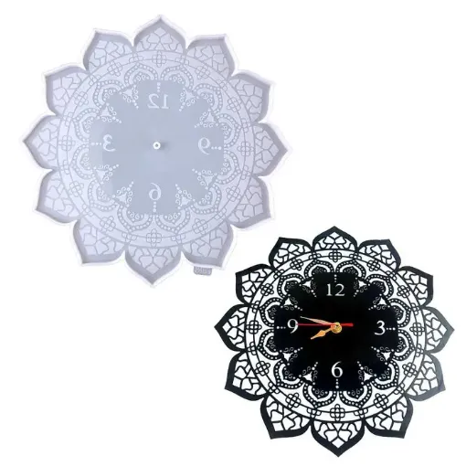 molde silicona para resina epoxi modelo cuadrante esfera reloj numeros latinos 30cms 0