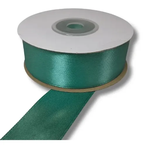 cinta raso doble faz acrocel no 5 25mm rollo 20mts color verde turquesa 0
