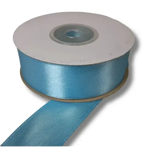 cinta raso doble faz acrocel no 5 25mm rollo 20mts color celeste 0