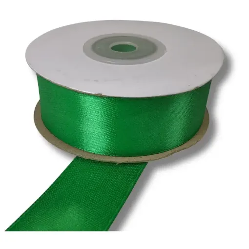 cinta raso doble faz acrocel no 5 25mm rollo 20mts color verde navidad 0