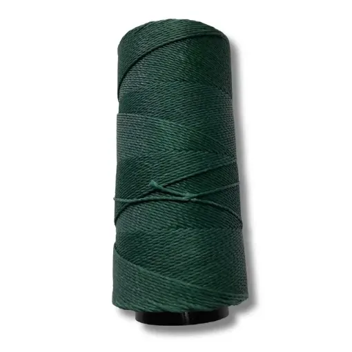 hilo cordon encerado fino 100 polyester 2 cabos cono 100grs 150mts settanyl color 224 verde benetton 0