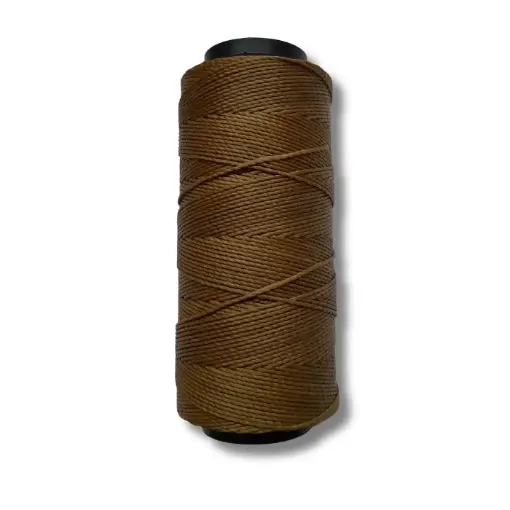 hilo cordon encerado 1mm 100 polyester 2 cabos cono 100grs 150mts cifa color 0233 camel 0