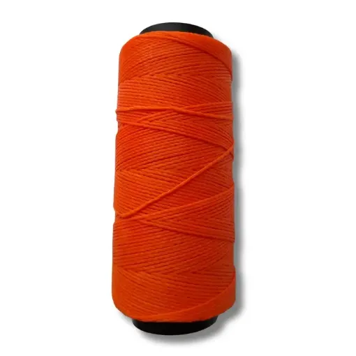 hilo cordon encerado 1mm 100 polyester 2 cabos cono 100grs 150mts cifa color 0648 naranja fluo 0