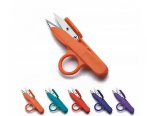 tijerin metalico mango plastico para deshilachar costuras para dedo varios colores 0