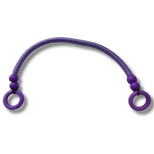 mango para cartera artesanal cuentas madera color violeta 0