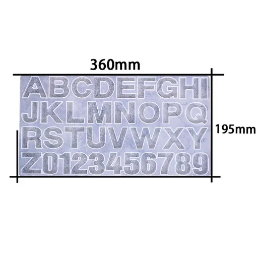 molde silicona para resina epoxi modelo abecedario alfabeto grande 195x360x10mm letras 4cms 0