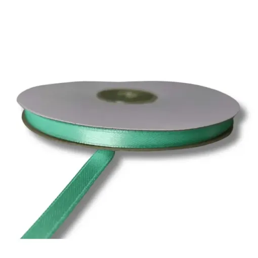 cinta raso doble faz satinada no 1 6mm por 50mts color verde agua 0