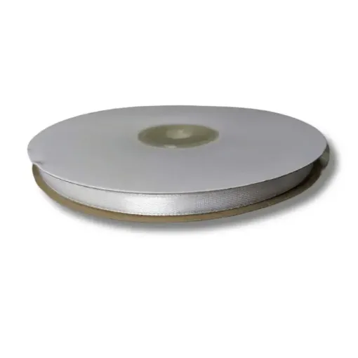 cinta raso doble faz satinada no 1 6mm por 50mts color blanco 0