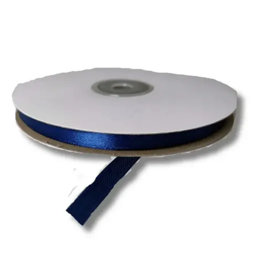 cinta raso doble faz satinada no 1 6mm por 100mts color azul oscuro 0