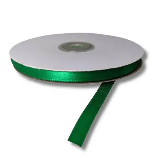 cinta raso doble faz satinada no 1 6mm por 100mts color verde medio 0