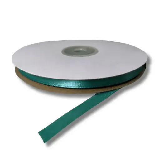 cinta raso doble faz satinada no 1 6mm por 50mts color verde turquesa 0