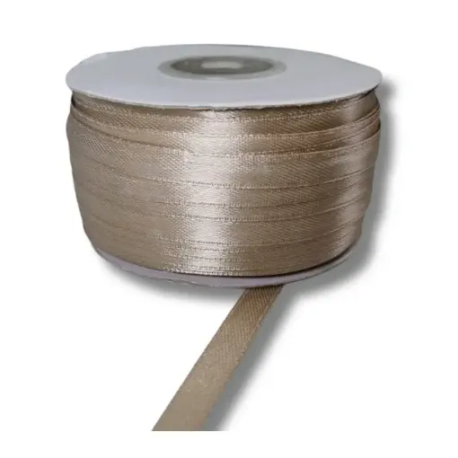cinta raso doble faz satinada no 1 6mm por 50mts color beige 0