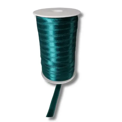 cinta raso doble faz satinada no 1 6mm por 100mts color verde oscuro 0