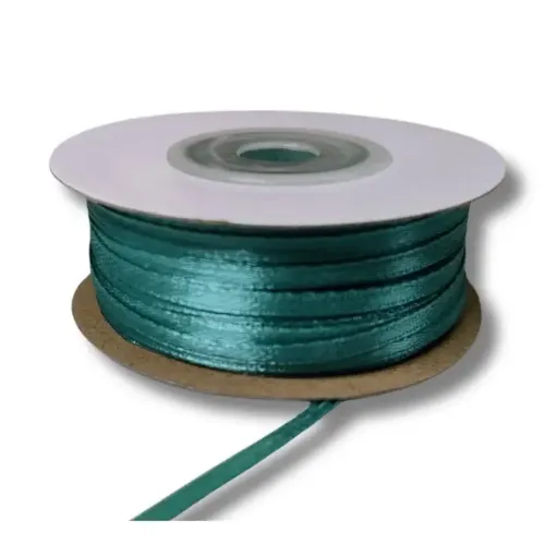 cinta raso doble faz satinada no 0 3mm por 50mts color verde turquesa 0