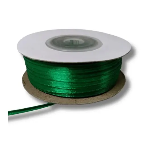 cinta raso doble faz satinada no 0 3mm por 50mts color verde 0