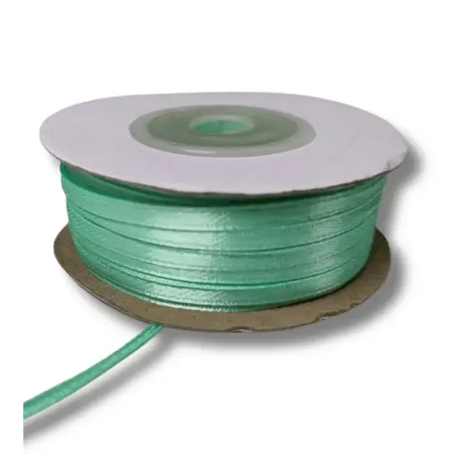 cinta raso doble faz satinada no 0 3mm por 50mts color verde agua 0