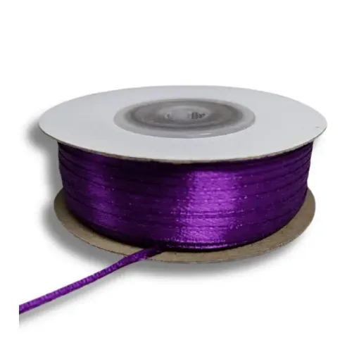 cinta raso doble faz satinada no 0 3mm por 50mts color violeta 0
