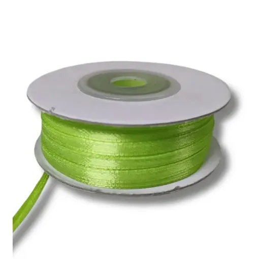 cinta raso doble faz satinada no 0 3mm por 50mts color verde claro 0
