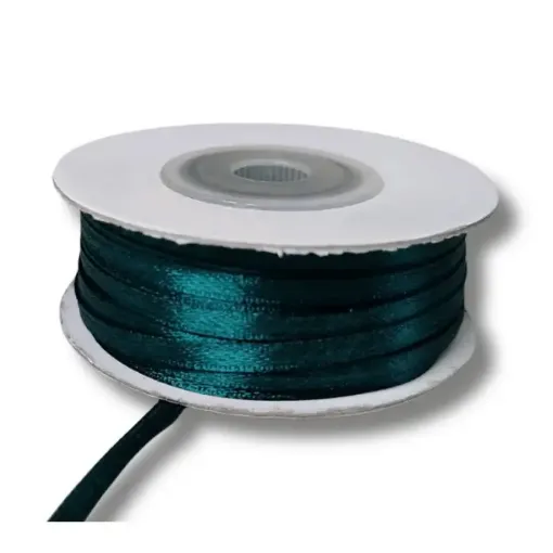 cinta raso doble faz satinada no 0 3mm por 50mts color verde oscuro 0
