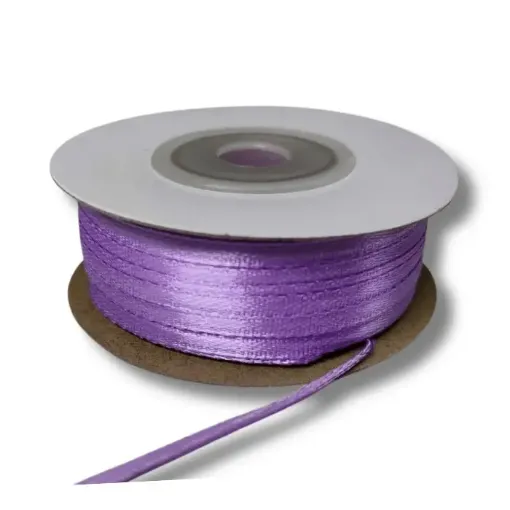 cinta raso doble faz satinada no 0 3mm por 50mts color lila 0