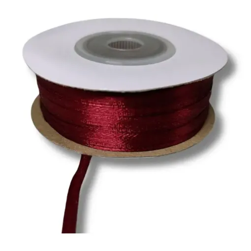 cinta raso doble faz satinada no 0 3mm por 50mts color bordeaux 0