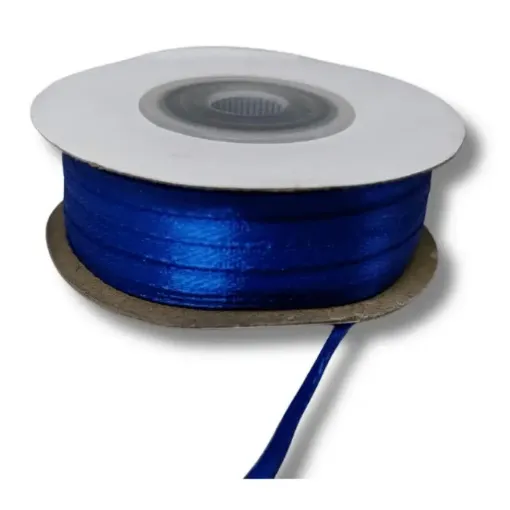 cinta raso doble faz satinada no 0 3mm por 50mts color azul medio 0