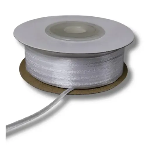 cinta raso doble faz satinada no 0 3mm por 50mts color blanco 0