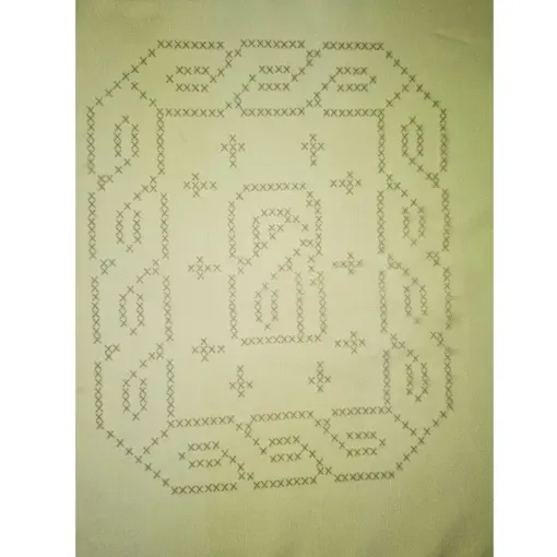 tela polyester para bordar punto cruz motivo sublimado color marfil nro 25 medida 27x22cms 0