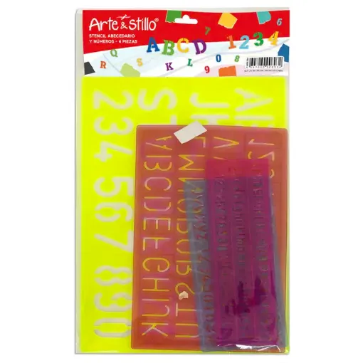 set 3 reglas plantillas stencil letras numeros 0