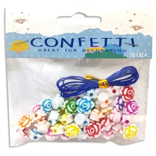 cuentas acrilico flores colores x40 unidades aprox cordon 0
