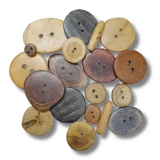 botones artesanales madera roble nacional medidas 1 6cms colores surtidos set x10 unidades 0