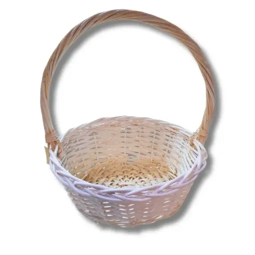 canasta mimbre asa chica grande 33x13x40cms color blanco 0
