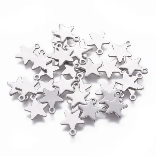 dijes acero inoxidable modelo estrella 10x8mms x200 unidades color plata 0