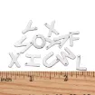 set 50 dijes acero inoxidable modelo alfabeto abecedario letras 12x5mms x50 color niquel 2