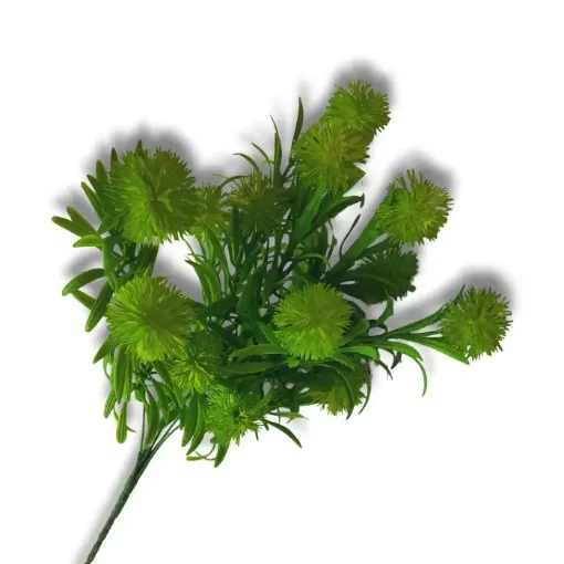 ramo flores artificiales follaje cardo pasto x5 varas 33cms color verde 0