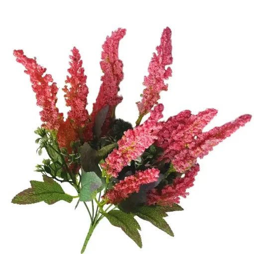 ramo flores artificiales lavandas pastel folaje x7 varas 38cms color rosado pastel 0