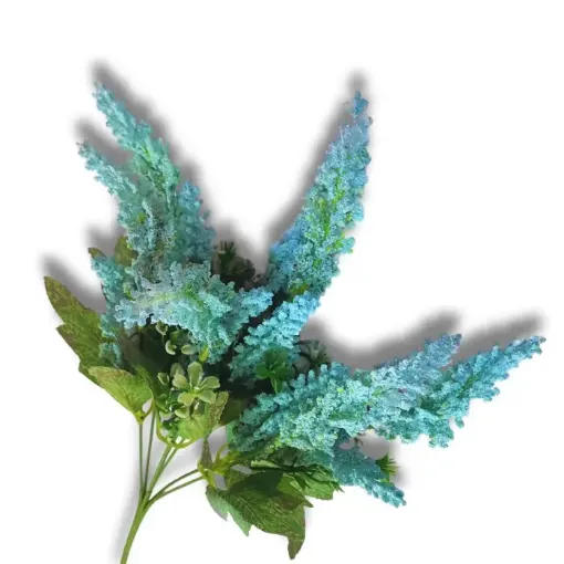ramo flores artificiales lavandas pastel folaje x7 varas 38cms color celeste pastel 0