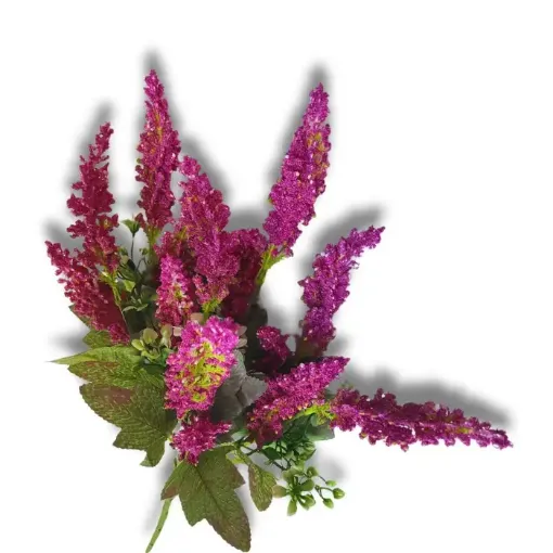ramo flores artificiales lavandas pastel folaje x7 varas 38cms color rosado fuerte pastel 0