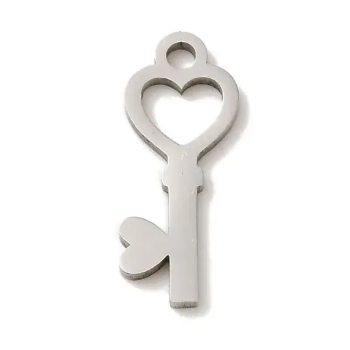 dijes acero inoxidable pvd 201 modelo llave plana 16x6mms x20 unidades color plata 0