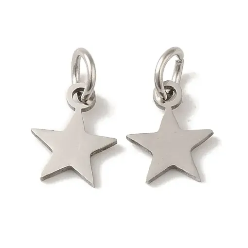 dijes acero inoxidable pvd 201 modelo estrella 98x78mms x20 unidades color plata 0