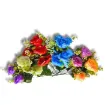 ramo rosas artificiales tornasoladas follaje plastico ramo 38cms x5 flores varios colores 1