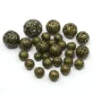 filigrana metalica bolitas caladas 6 16mms por 20grs 34 unidades color bronce antiguo 0