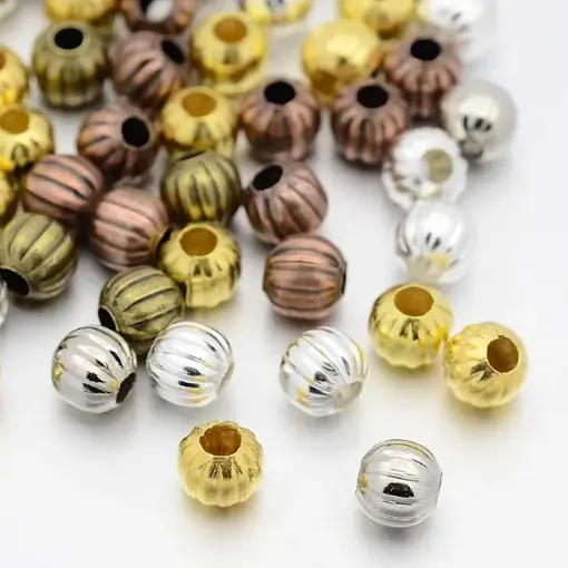 cuenta separador bolita metalica hierro rayada 8mms por 200grs 350 unidades colores surtidos 0
