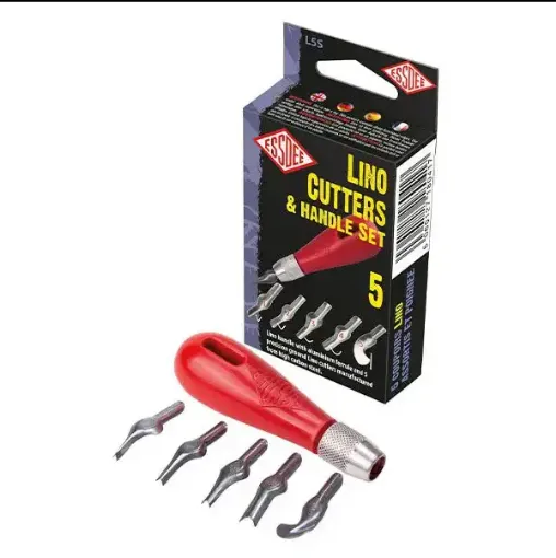 kit para grabado lino cutters handle essdee set x5 puntas cortadores mango 0