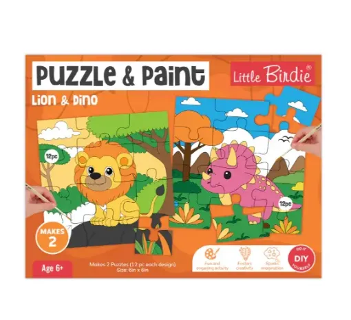 kit infantil diy puzzle play para armar pintar itsy bitsy modelo lion dino leon dinosaurio 0