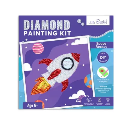kit infantil diamond painting kit pintura diamantes itsy bitsy modelo cohete espacial 0